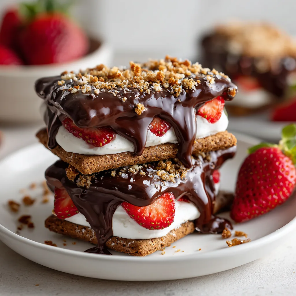 Decadent Chocolate-Dipped Strawberry Graham Sandwiches Recipe | Easy & Delicious Treat