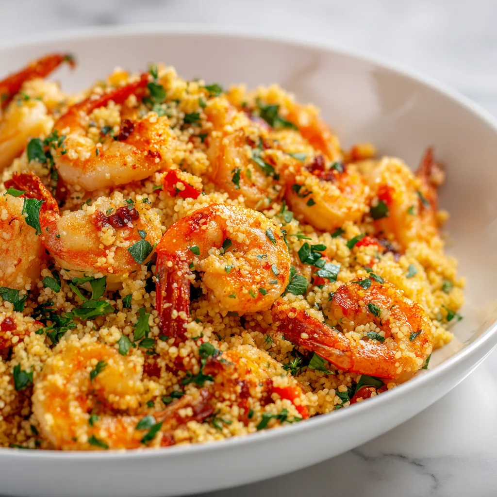 Easy Mediterranean Couscous with Shrimp Recipe | Quick & Delicious Seafood Meal