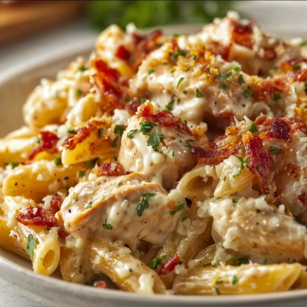 Creamy Chicken Bacon Ranch Pasta Recipe | Easy Delicious Dinner Idea