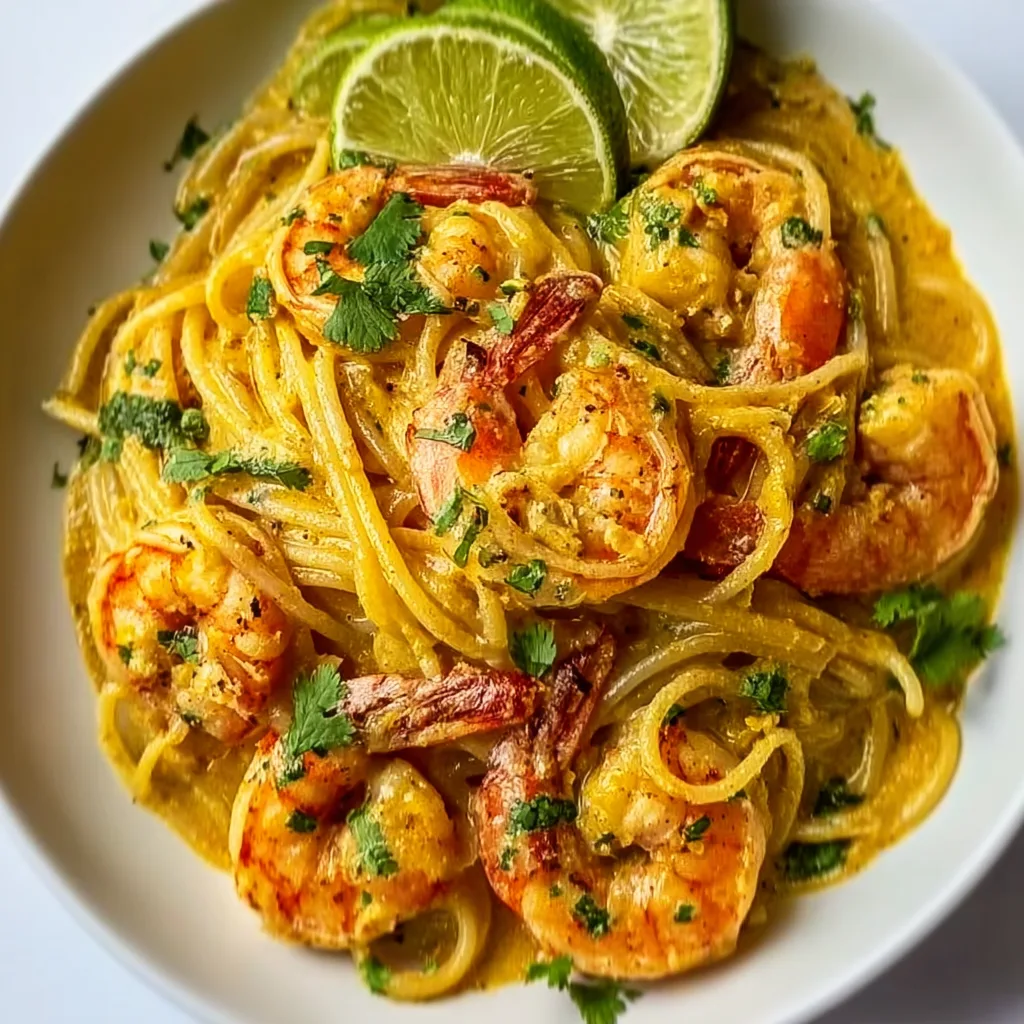 Creamy Coconut Curry Prawn Spaghetti Recipe | Easy & Delicious Seafood Pasta
