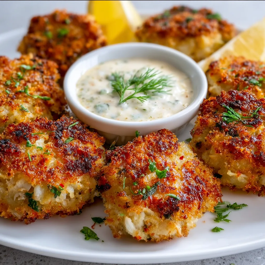 Crispy Crab Cake Bites with Lemon-Dill Sauce | Easy Seafood Appetizer Recipe