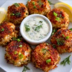 Crispy Crab Cake Bites with Lemon-Dill Sauce | Easy Seafood Appetizer Recipe
