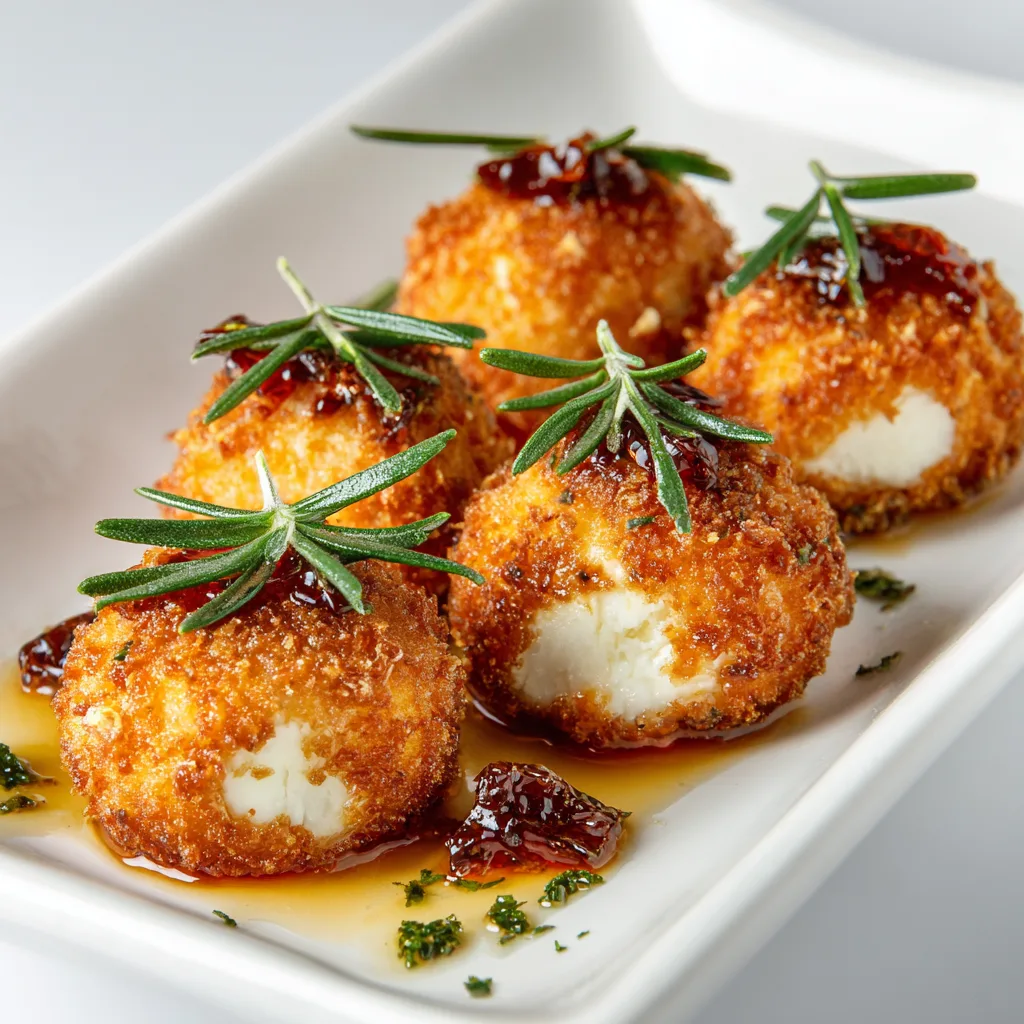 Crispy Fried Goat Cheese with Tarragon and Honey | Easy Gourmet Appetizer Recipe