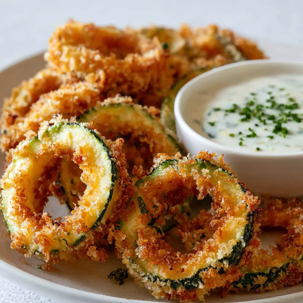 Crispy Zucchini Rings Recipe with Creamy Dip – Easy & Delicious Snack