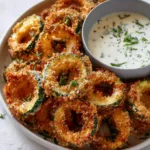 Crispy Zucchini Rings Recipe with Creamy Dip – Easy & Delicious Snack