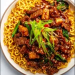 Crispy Beef with Spicy Saucy Noodles | Delicious Easy Asian Recipe