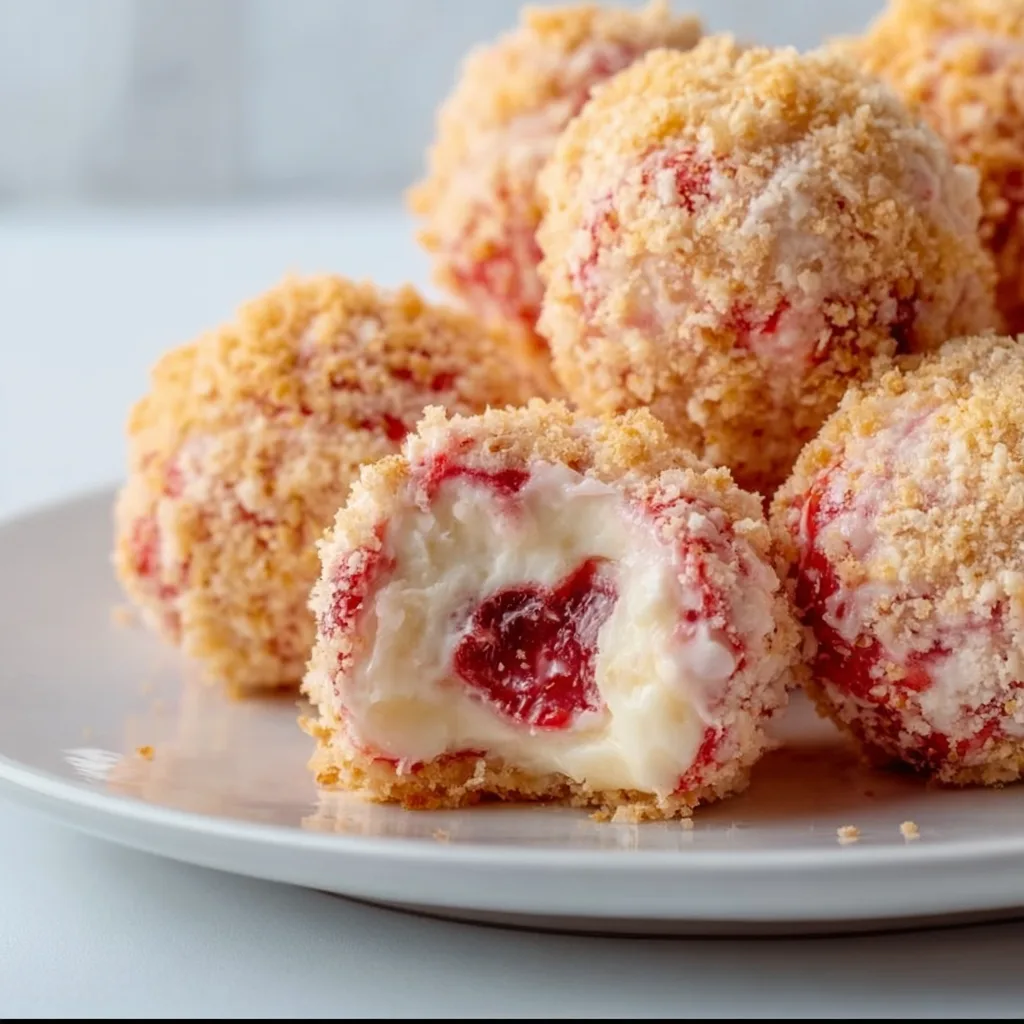 Easy Strawberry Cheesecake Crunch Balls Recipe | Quick & Delicious Dessert Ideas