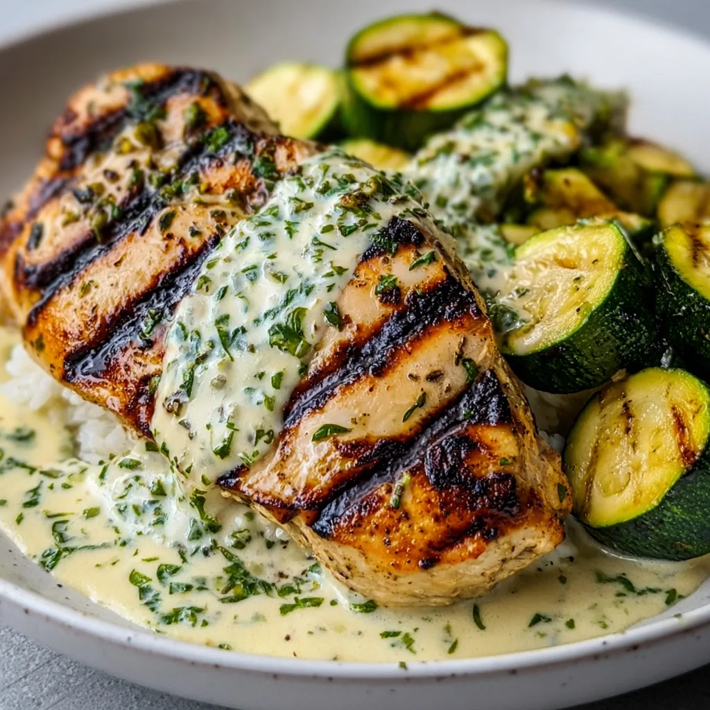 Grilled Chicken with Zucchini & Creamy Herb Sauce | Healthy & Delicious Recipe 3 Grilled Chicken with Zucchini & Creamy Herb Sauce | Healthy & Delicious Recipe