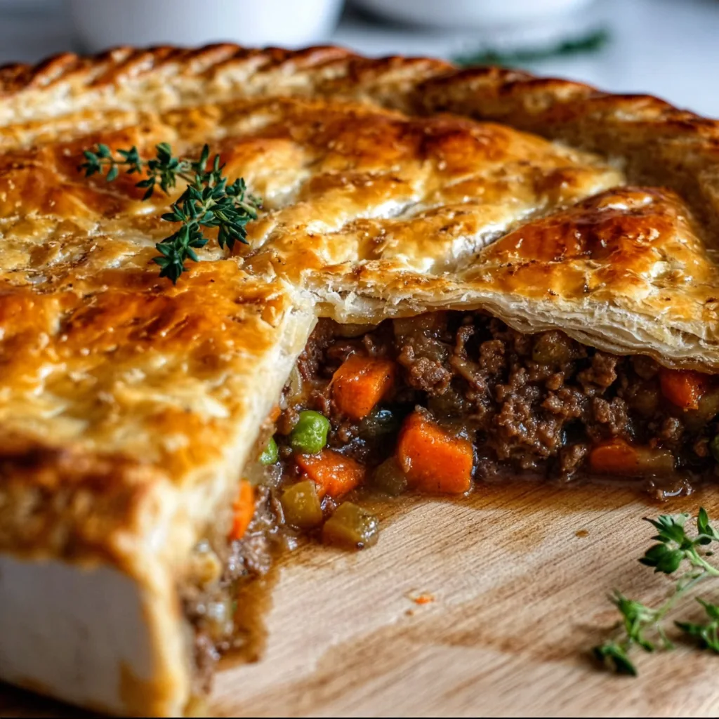 Hearty Beef & Veggie Meat Pie with Flaky Crust | Classic Homemade Comfort Food