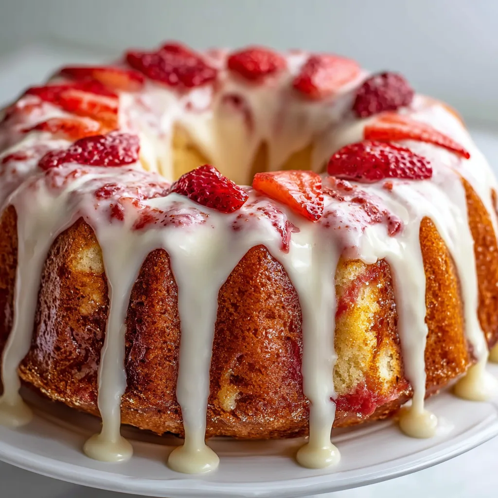 Easy Homemade Strawberry Cream Cheese Pound Cake Recipe | Moist & Delicious!