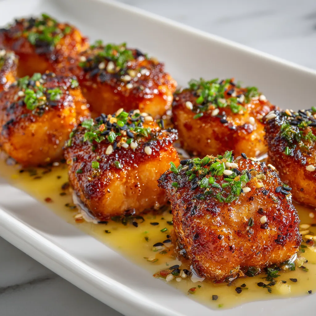 Delicious Hot Honey Salmon Bites – Easy Spicy Sweet Appetizer Recipe