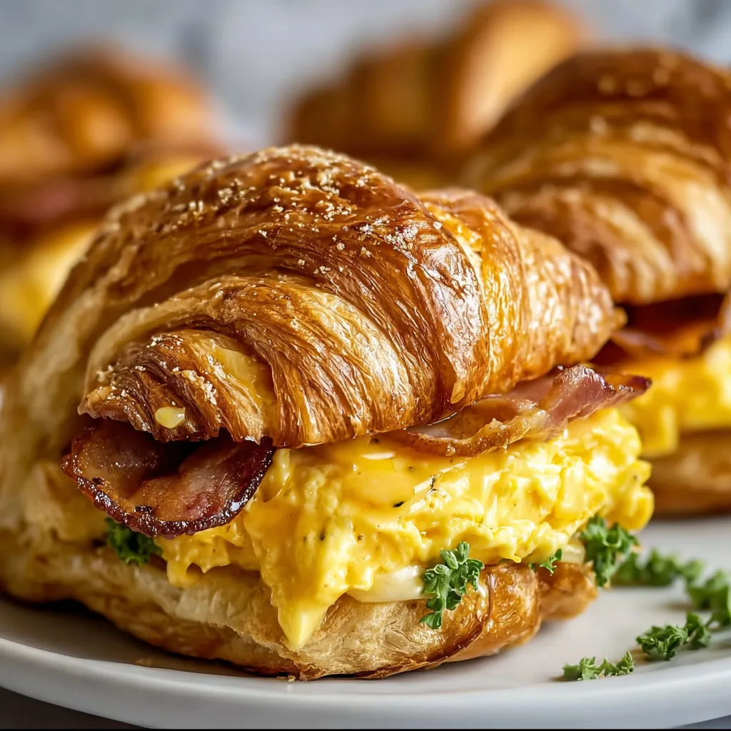 Delicious Mustard Croissant Breakfast Sandwiches Recipe | Easy & Flavorful Morning Meal
