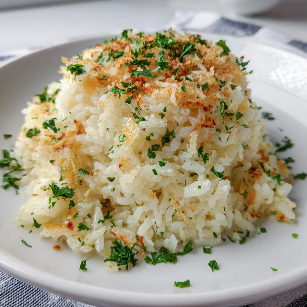 Delicious Parmesan Garlic Rice Recipe | Easy & Flavorful Side Dish