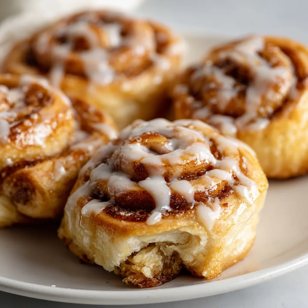 Fluffy Puff Pastry Cinnamon Rolls with Sweet Maple Icing Recipe