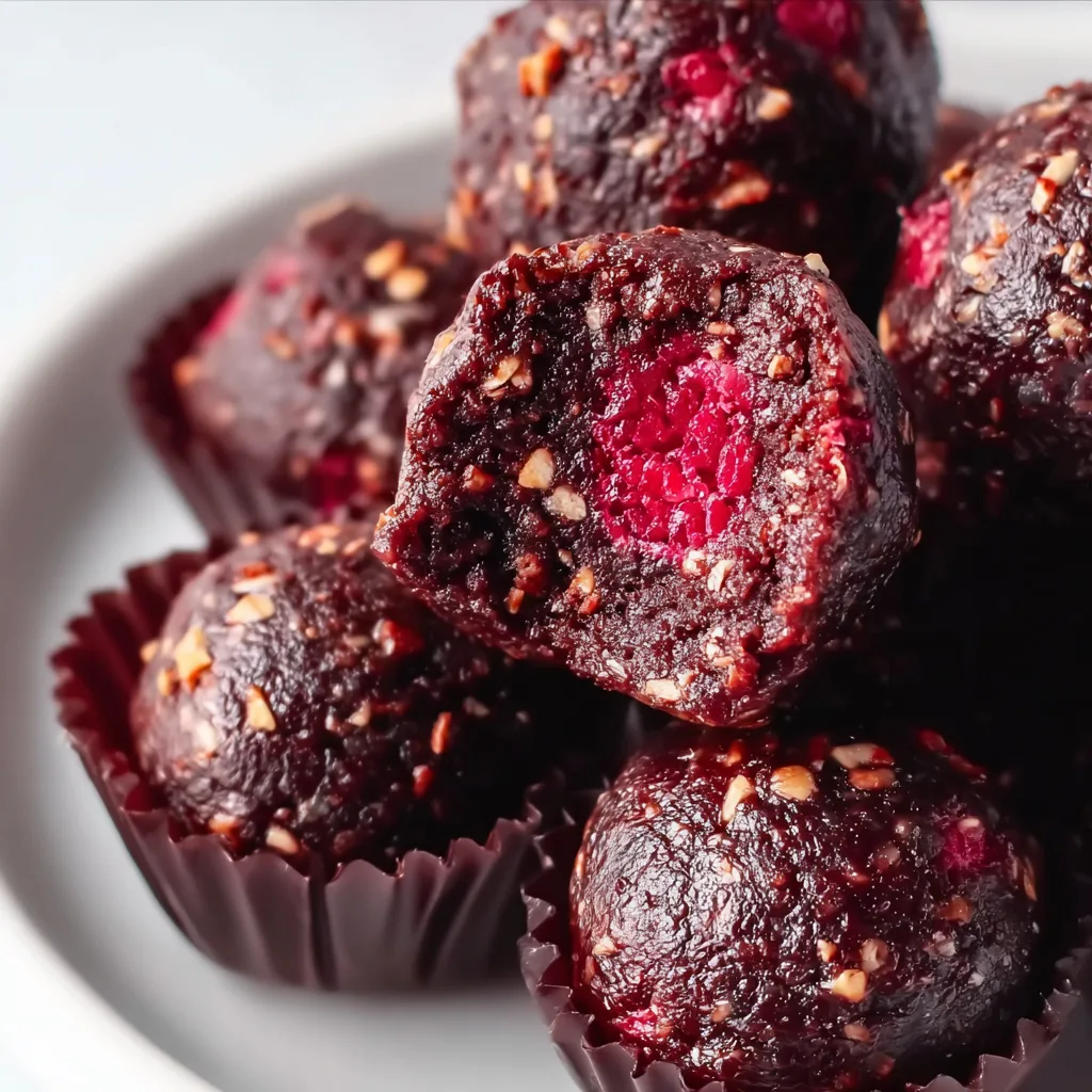 Raspberry Brownie Date Energy Bites | Healthy No-Bake Snack Recipe