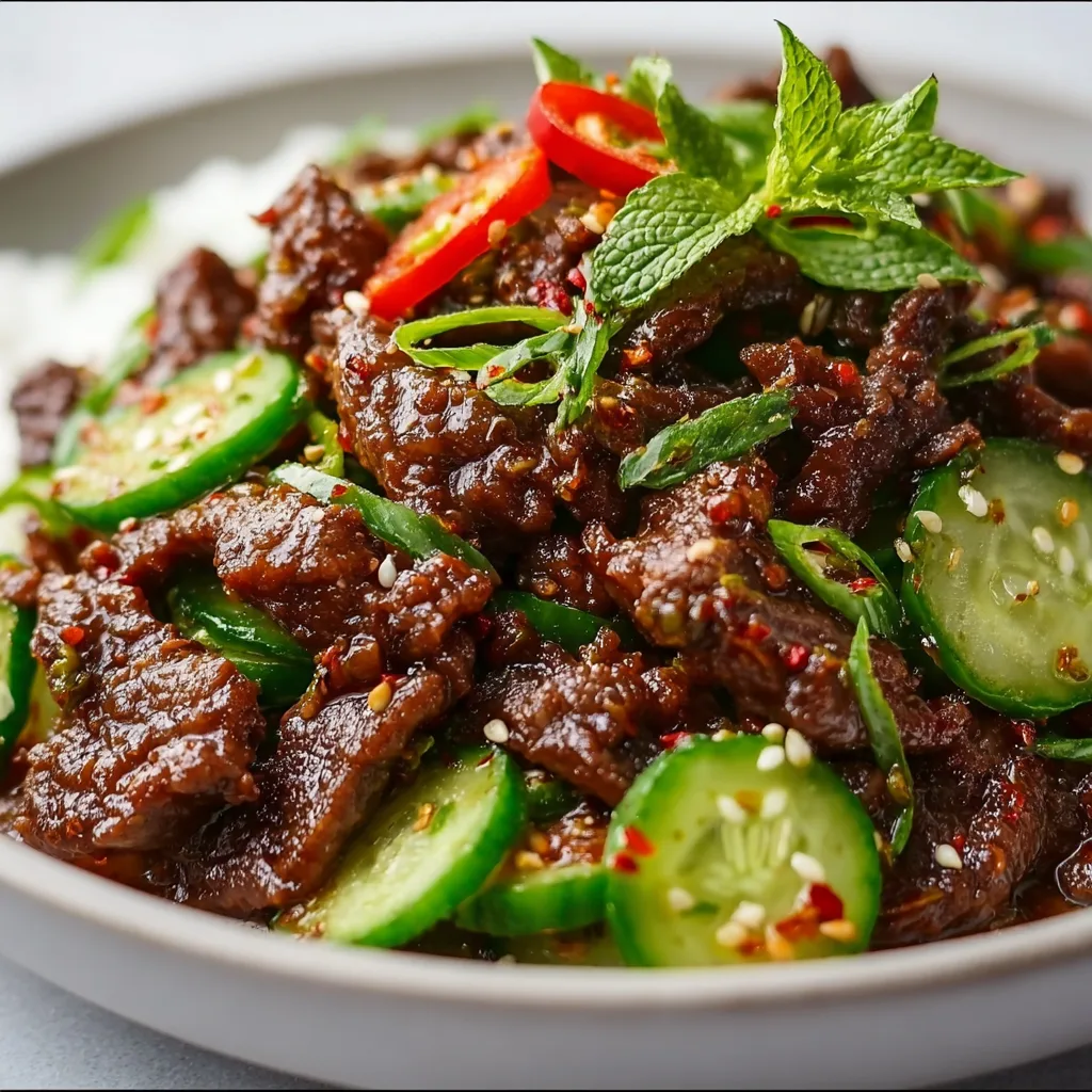 Spicy Keto Korean Beef with Cucumber Salad | Low-Carb Easy Recipe