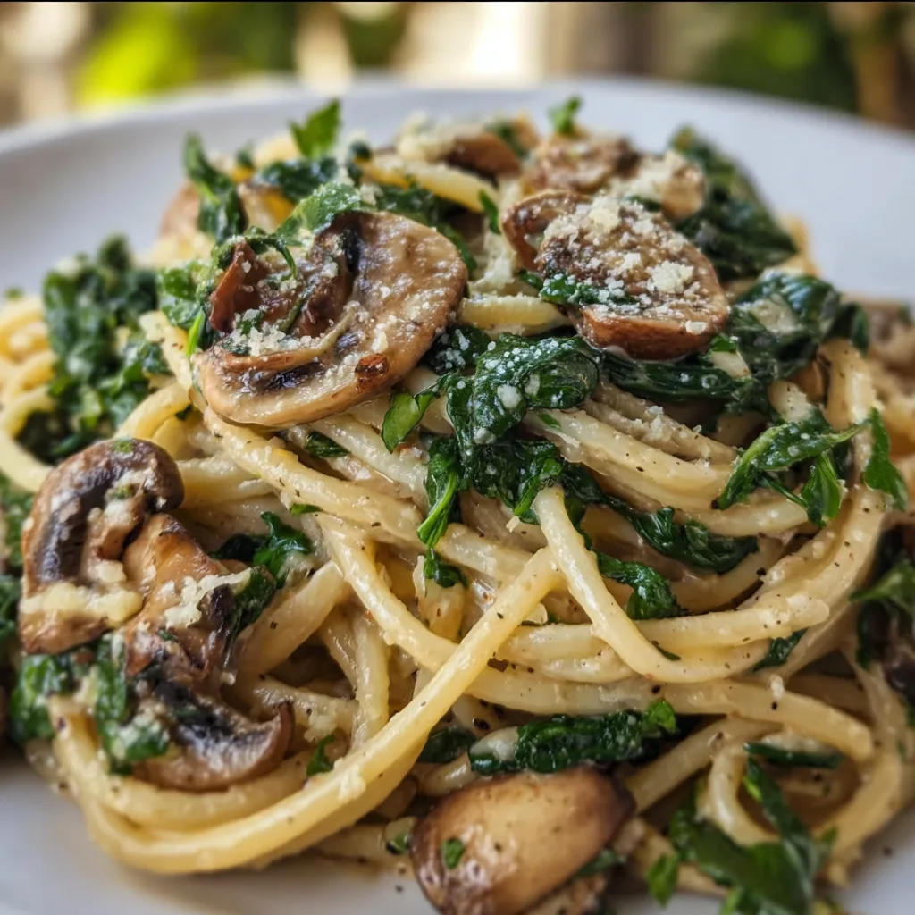Delicious Spinach Mushroom Spaghetti Recipe | Easy & Healthy Pasta Dish