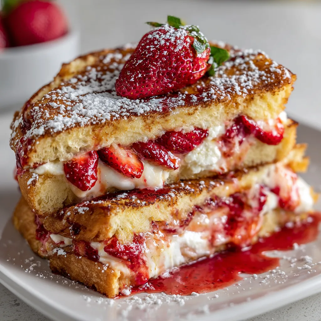 Delicious Strawberry Cheesecake Stuffed French Toast Recipe | Easy & Creamy Breakfast Idea