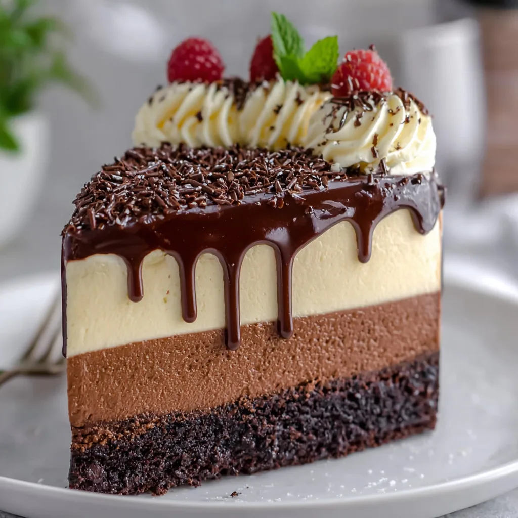Decadent Tuxedo Cake | Triple Chocolate Mousse Cake Recipe & Tips