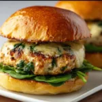 Delicious White Cheddar Spinach Chicken Burgers Recipe | Healthy & Flavorful