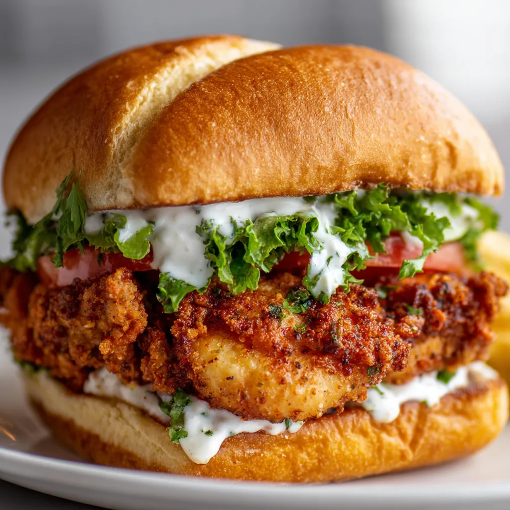 Cajun Crispy Chicken Sandwich with Garlic Aioli – Spicy, Crunchy & Delicious!