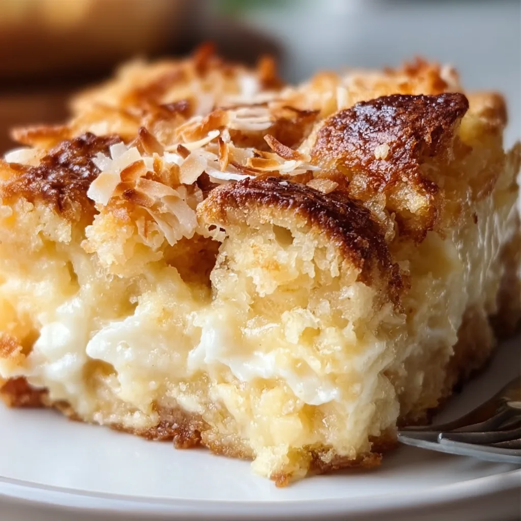 Decadent Coconut Cheesecake Bread Pudding Recipe | Easy & Delicious Dessert
