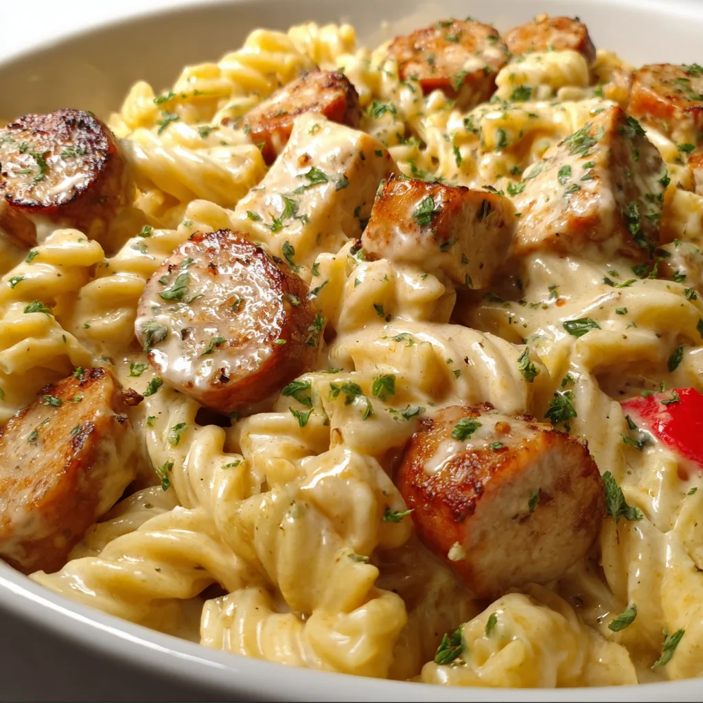 Creamy Pepper Jack Chicken & Sausage Pasta Recipe | Easy & Delicious Dinner