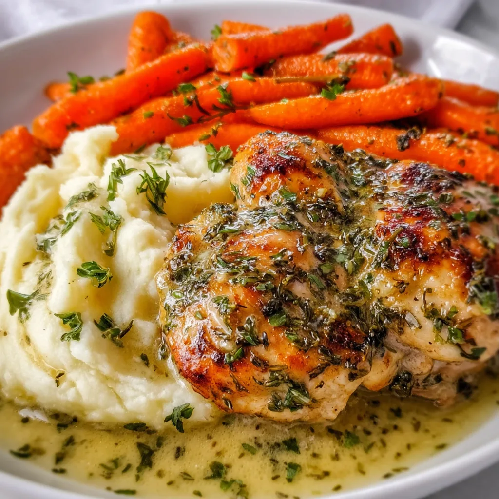 Garlic Herb Chicken with Creamy Mash & Roasted Carrots | Easy Dinner Recipe 3 Garlic Herb Chicken with Creamy Mash & Roasted Carrots | Easy Dinner Recipe