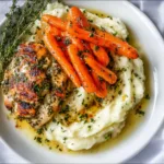 Garlic Herb Chicken with Creamy Mash & Roasted Carrots | Easy Dinner Recipe