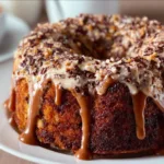 German Chocolate Pound Cake with Caramel Nut Glaze | Decadent Dessert Recipe