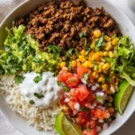 Ground Beef Burrito Bowl with Cilantro Rice | Easy & Flavorful Recipe