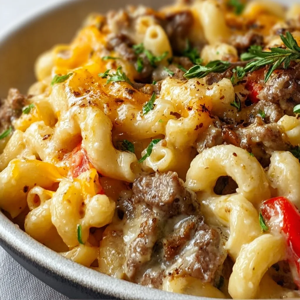 High-Protein Philly Cheesesteak Mac | Easy & Delicious Recipe