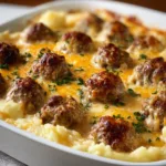 Hearty Meatball and Mashed Potato Bake Recipe – Comfort Food Classic