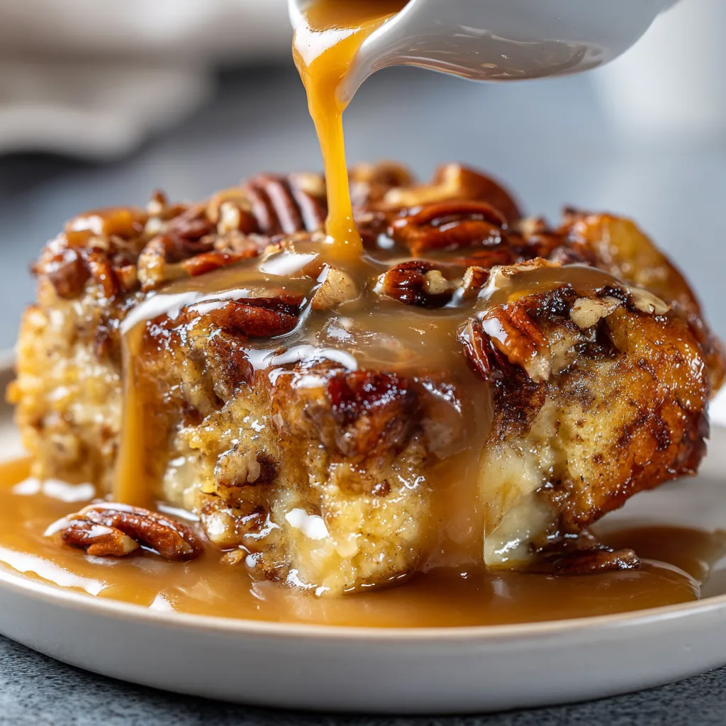 Delicious Pecan Bourbon Bread Pudding Recipe with Rich Sauce
