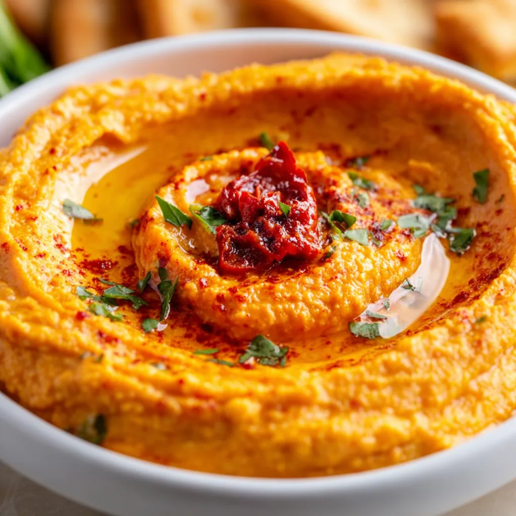 Delicious Roasted Red Pepper Hummus Recipe | Easy & Healthy Dip