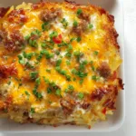 Delicious Sausage & Cream Cheese Hash Brown Breakfast Casserole Recipe