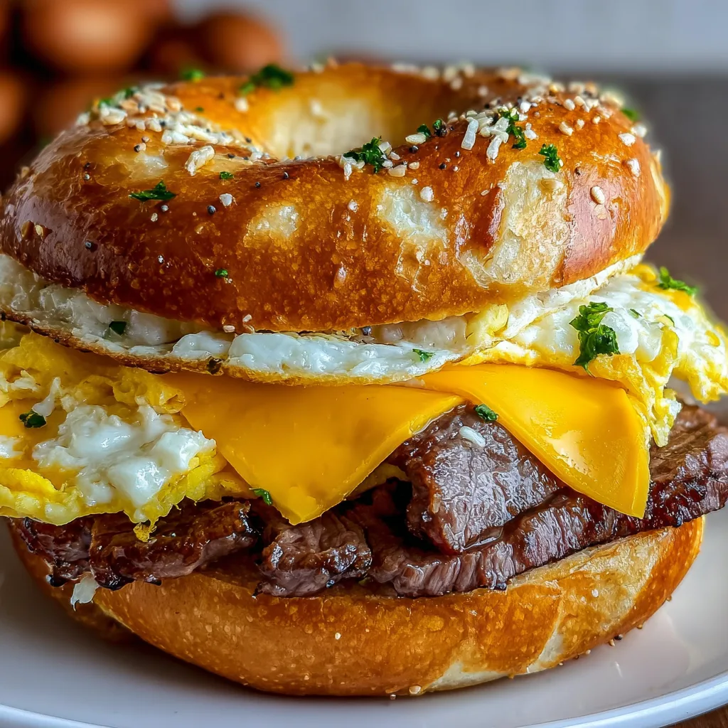 Delicious Steak Egg Cheese Bagel Recipe | Perfect Breakfast Sandwich Ideas 3 Delicious Steak Egg Cheese Bagel Recipe | Perfect Breakfast Sandwich Ideas