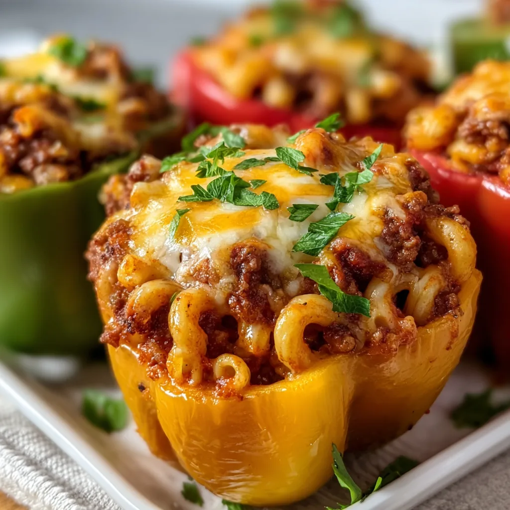 Baked Chili Mac Stuffed Peppers | Easy & Delicious Stuffed Pepper Recipe