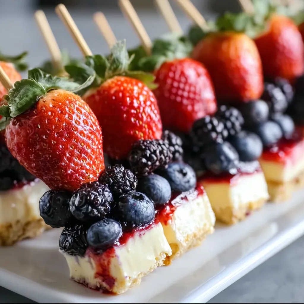 Berry Cheesecake Dessert Kabobs | Easy & Delicious Summer Treat
