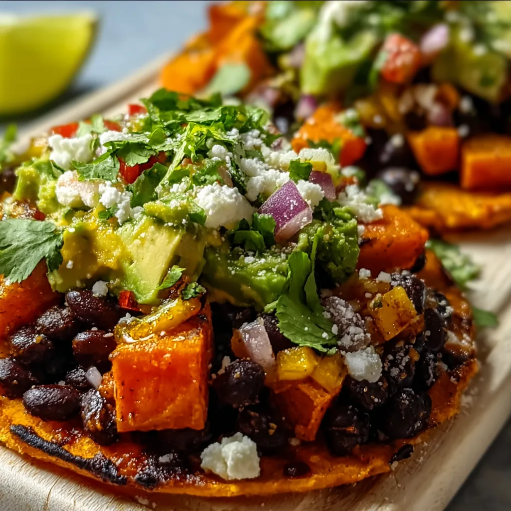 Delicious Black Bean Sweet Potato Tostadas | Healthy & Easy Recipe