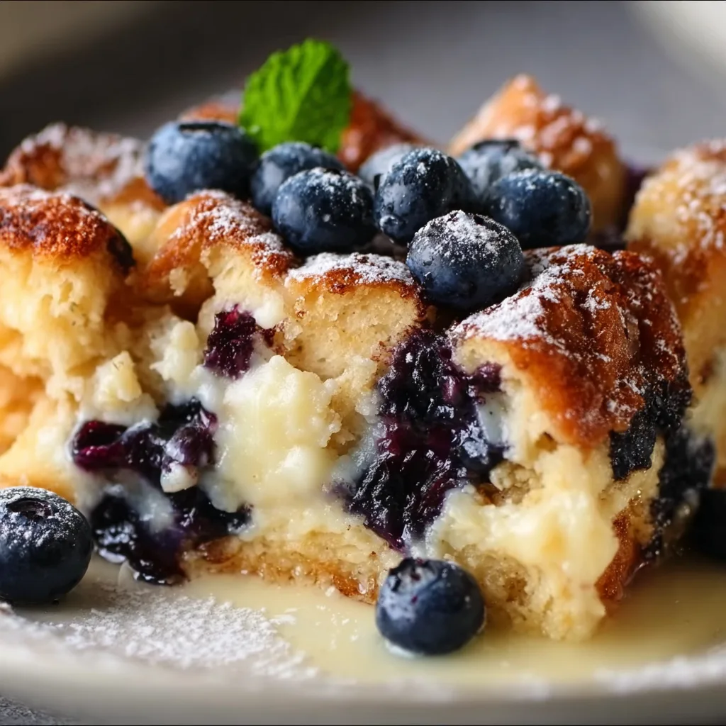 Delicious Blueberry Bread Pudding Recipe | Easy & Moist Dessert