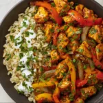 Delicious Chicken Fajitas Bowl with Rice | Easy & Flavorful Recipe