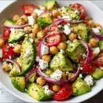 Chickpea Feta Avocado Salad Recipe | Healthy & Delicious Mediterranean Salad