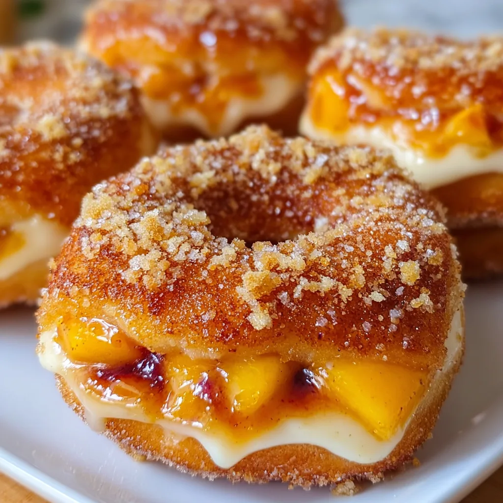 Classic Peach Cobbler Cheesecake Donuts – Irresistible Homemade Dessert Recipe
