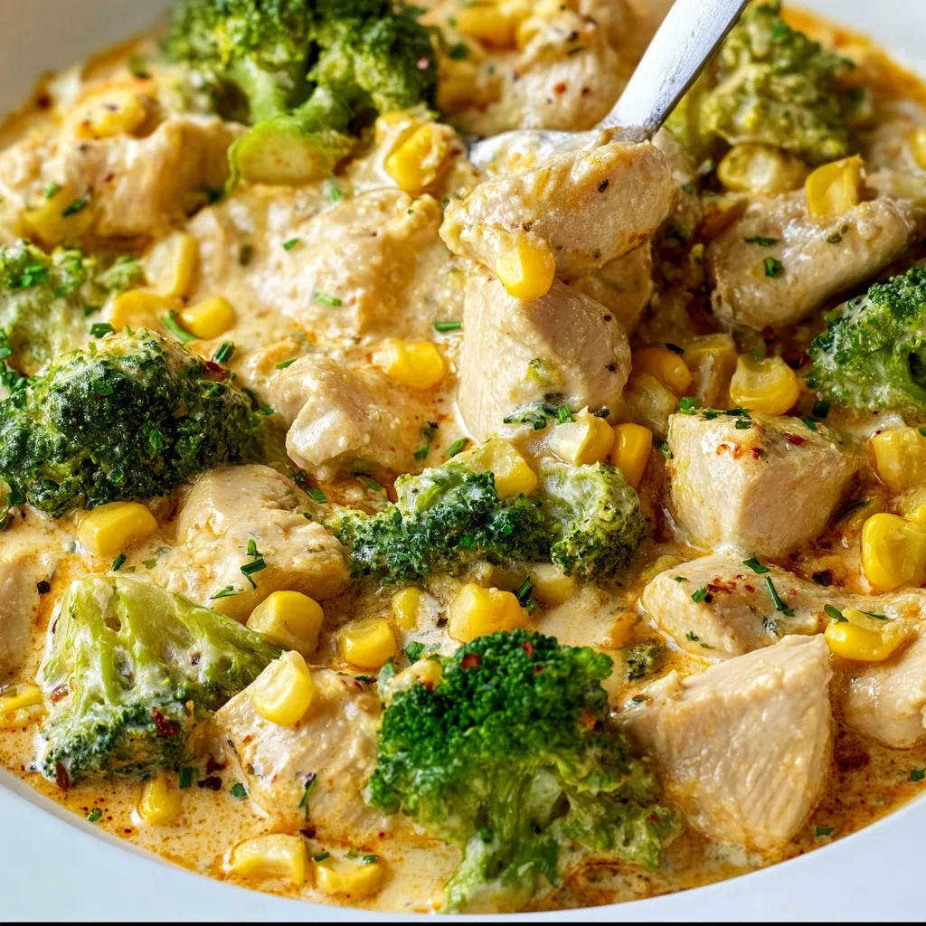 Creamy Chicken with Sweetcorn and Broccoli Recipe | Easy & Delicious Meal 3 Creamy Chicken with Sweetcorn and Broccoli Recipe | Easy & Delicious Meal
