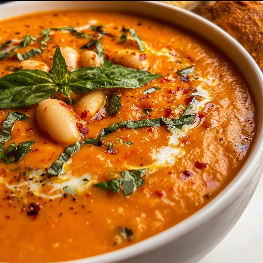 Creamy Tomato & Cannellini Bean Soup Recipe | Healthy & Delicious Comfort Food