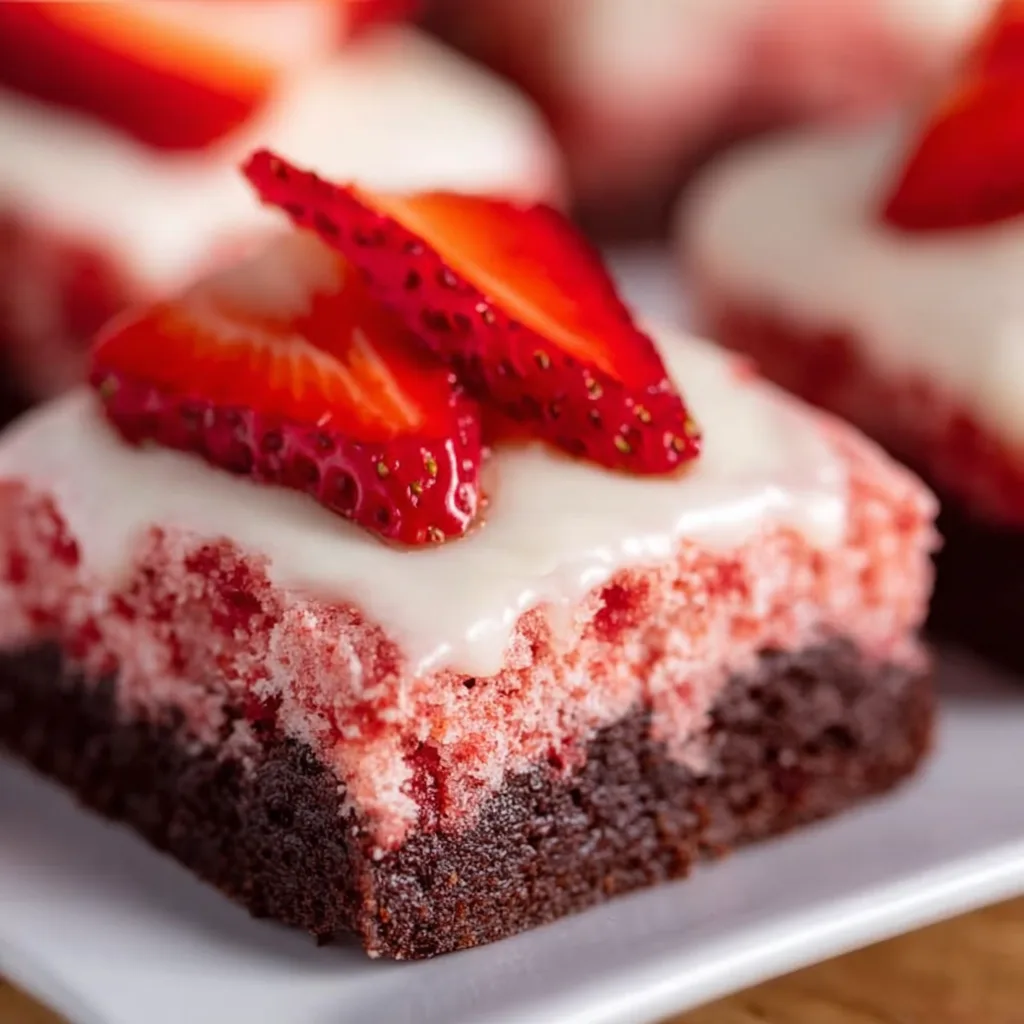 Easy Strawberry Cake Mix Brownies Recipe | Quick & Delicious Dessert Idea