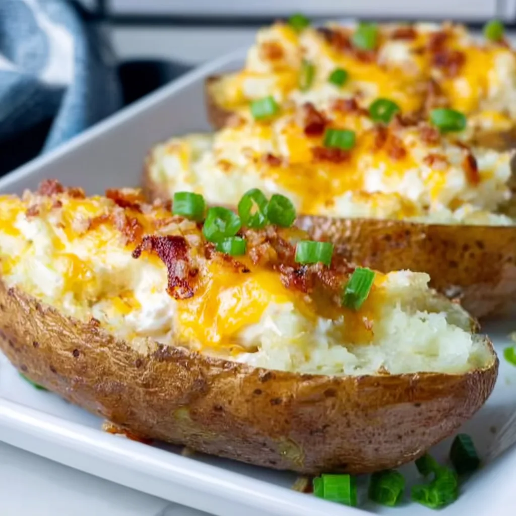 Fluffy Twice Baked Potatoes Recipe | Creamy & Delicious Side Dish