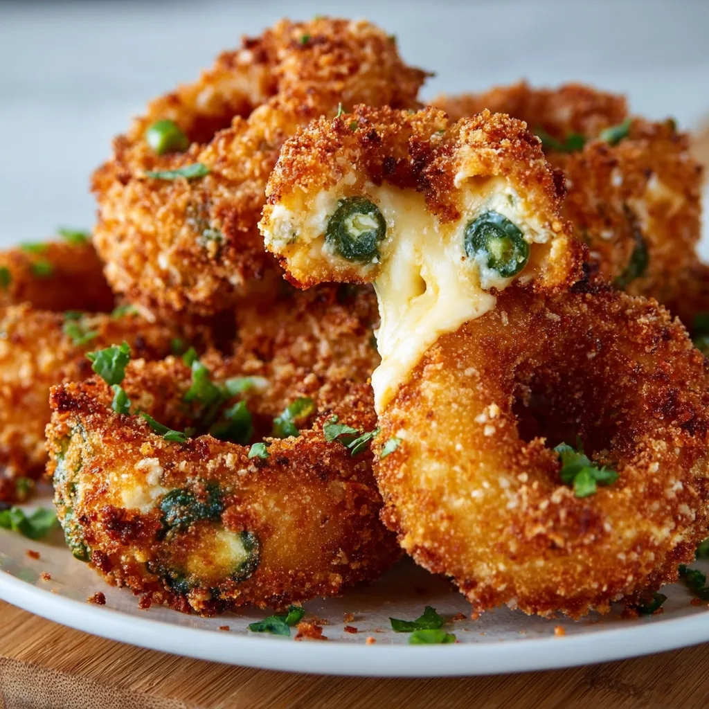 Crispy Jalapeño Popper Stuffed Onion Rings | Spicy & Cheesy Snack Recipe