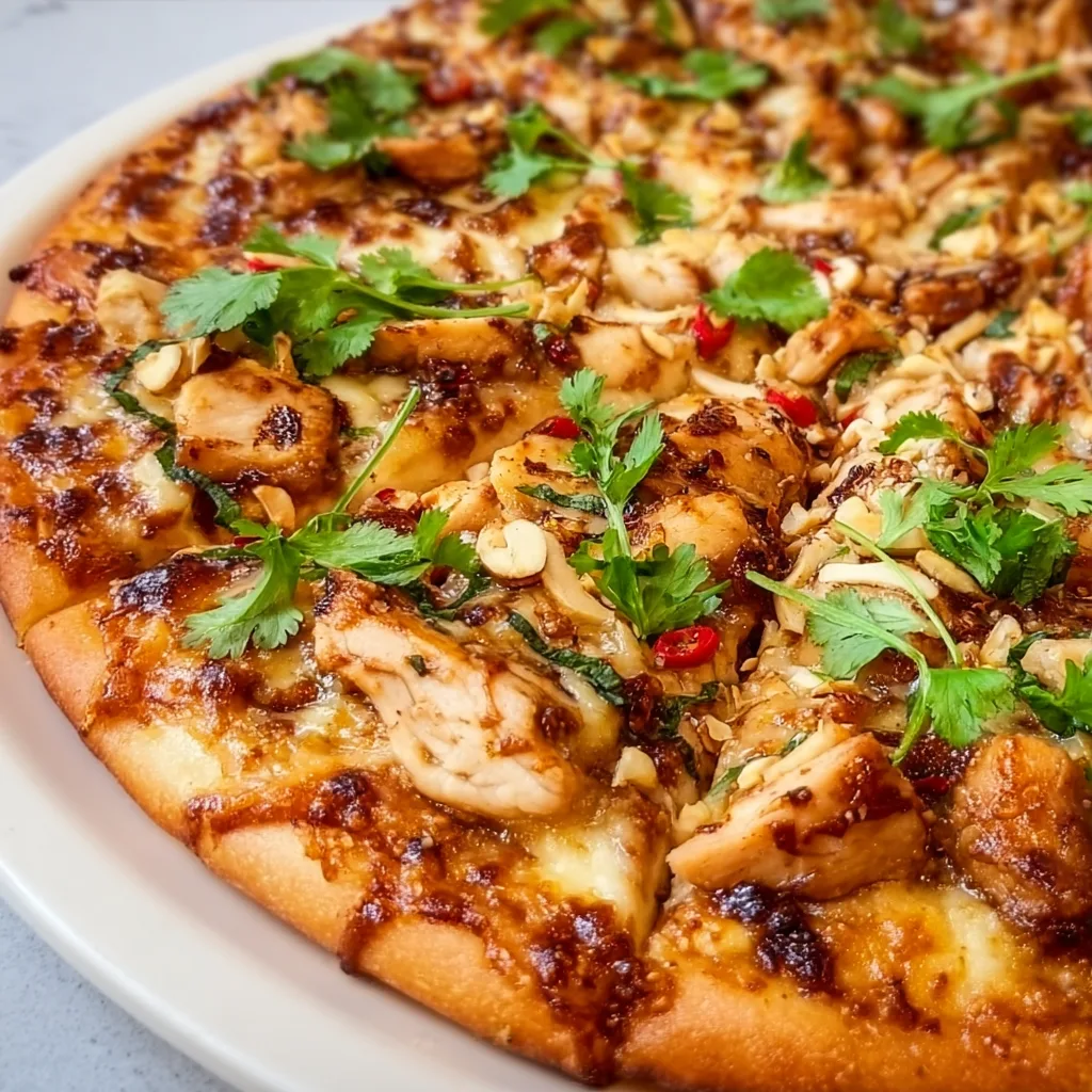 Delicious Kitchen Thai Chicken Pizza Recipe | Easy Homemade Thai Pizza